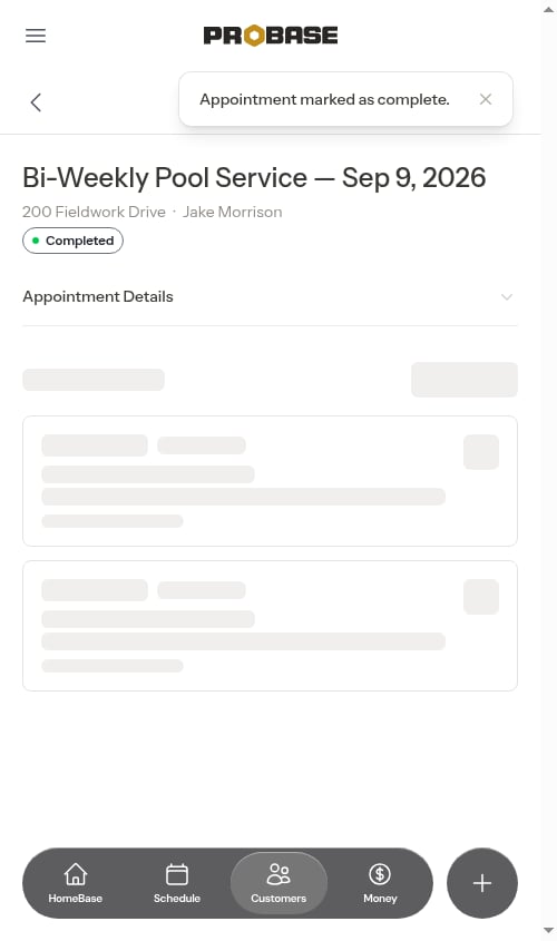 Completed on cancelled recurring service