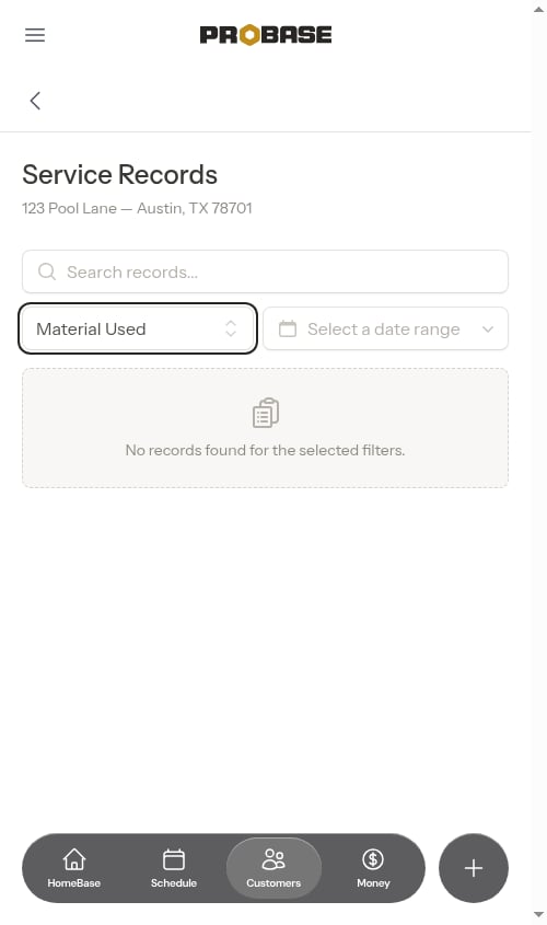 Empty state after filtering