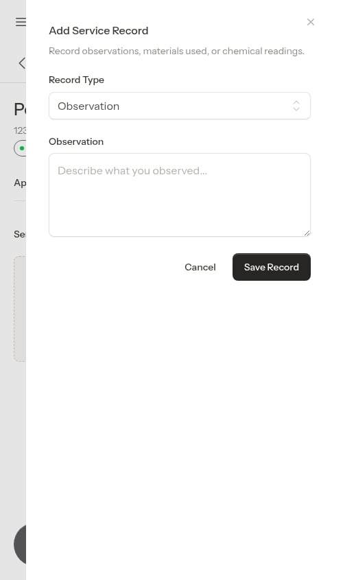 Add entry modal