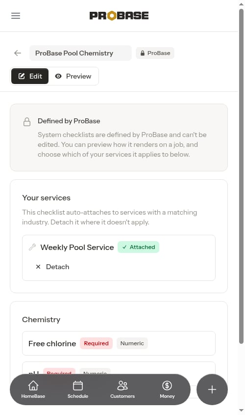 Locked system checklist view