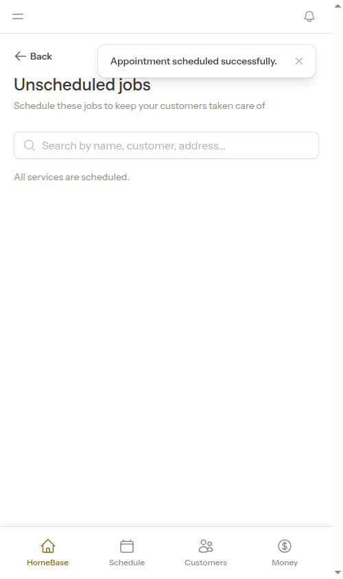 After scheduling a job