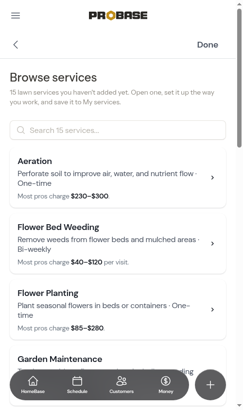 Browse services gallery