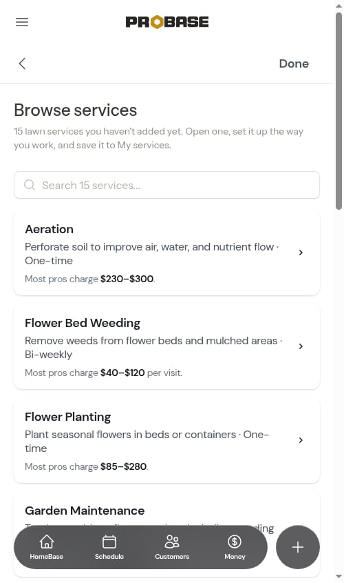 Browse services gallery
