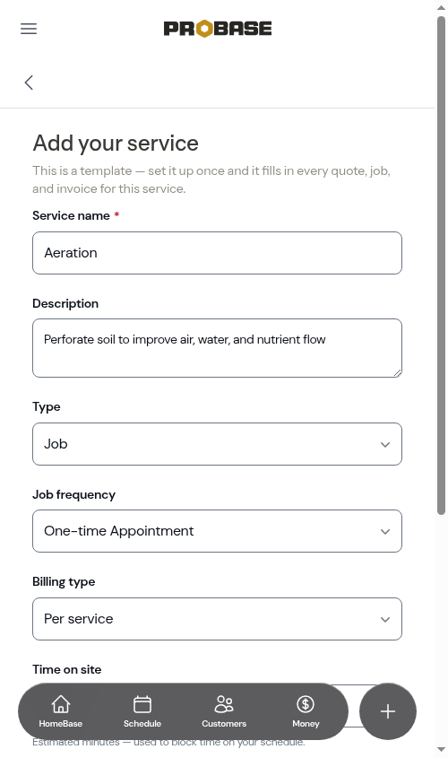 Gallery service opening a pre-filled create form
