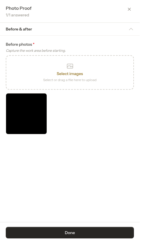 Dropping a photo onto a checklist question