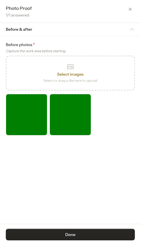 Two photos on one checklist question