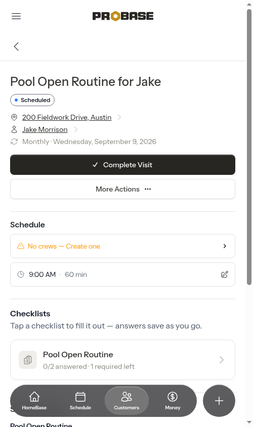 Checklists on a job