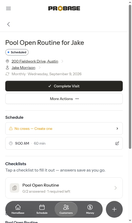 Checklists on a job