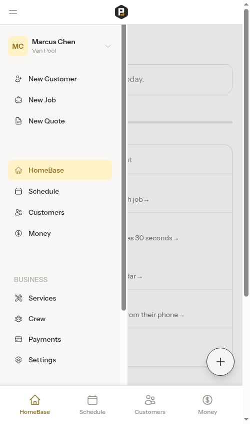 Mobile navigation open