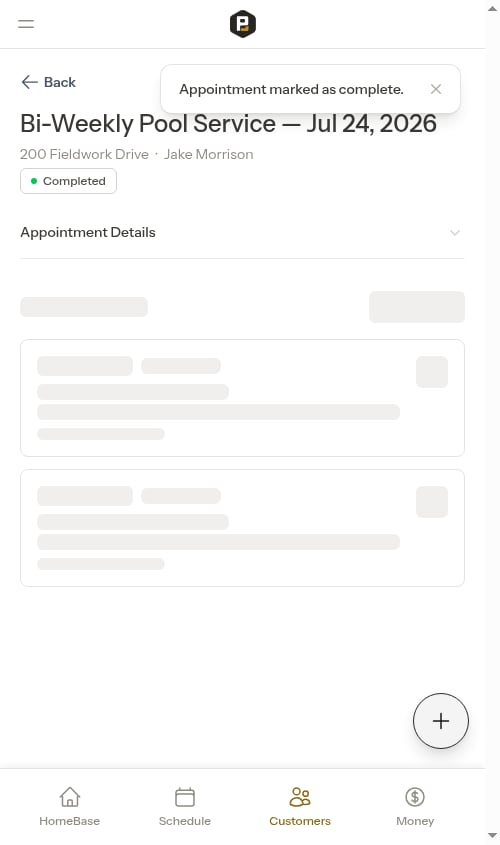 Completed on cancelled recurring service