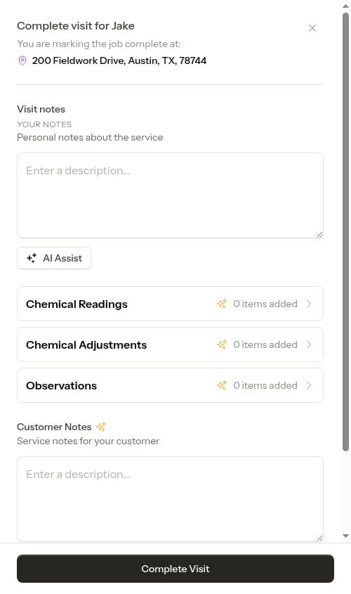 Cancelled service — no scheduling step