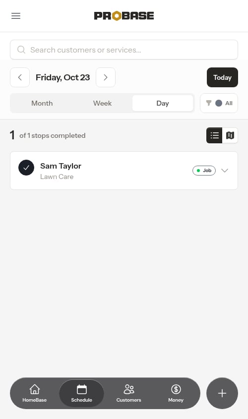 Collapsed non-scheduled card