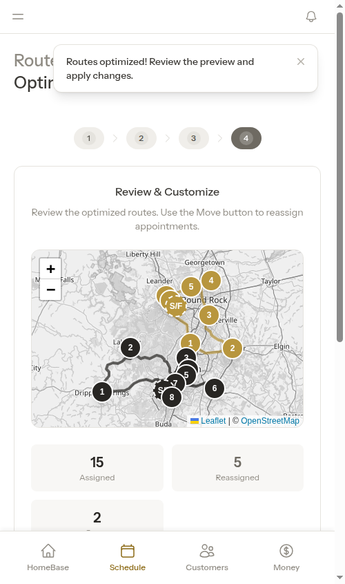 Fleet optimization - review routes