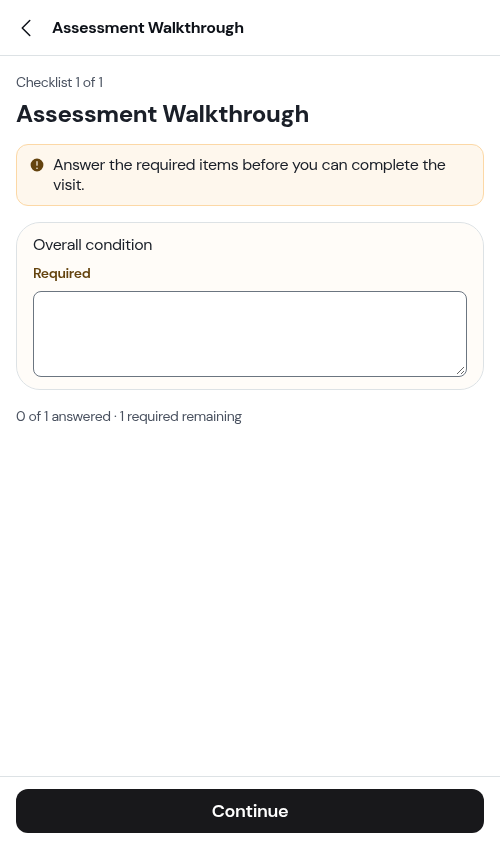Blocked on a required assessment question