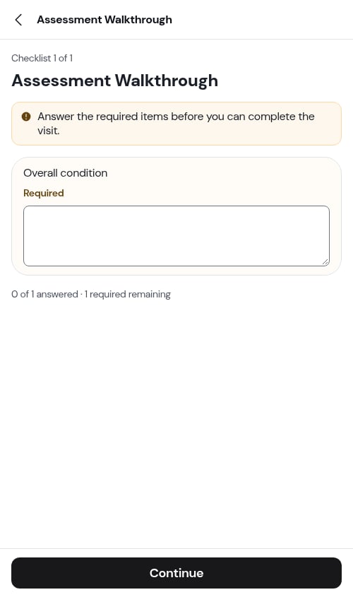 Blocked on a required assessment question