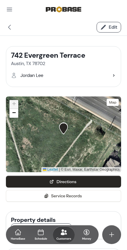The new property's page after Save was tapped twice inside a pop-up window