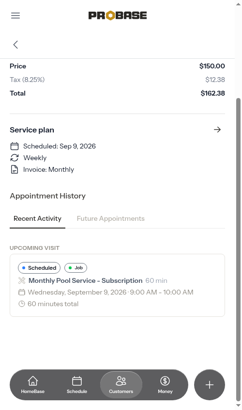 Before completing a subscription appointment