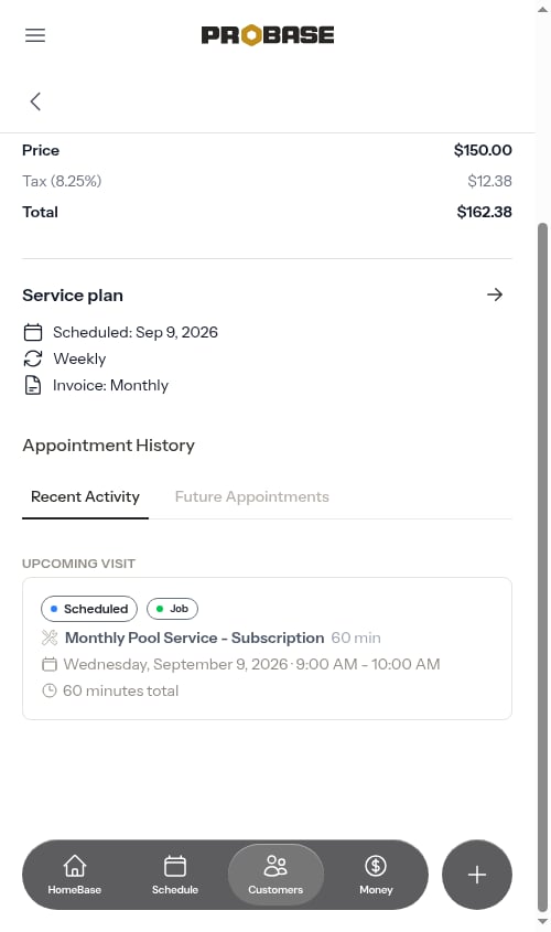 Before completing a subscription appointment