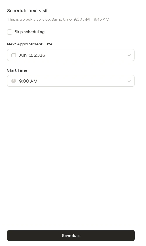 Schedule next step during completion