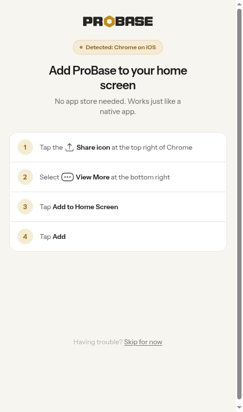 Chrome iOS install steps