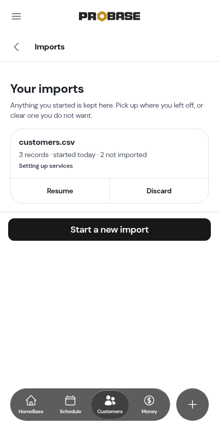 An import with records not imported