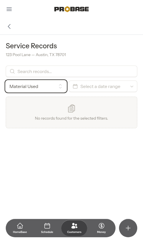 Empty state after filtering