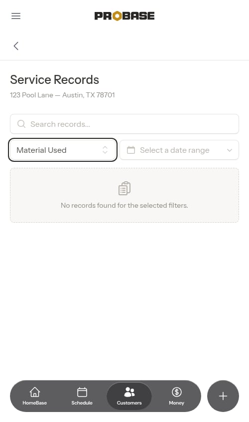 Empty state after filtering