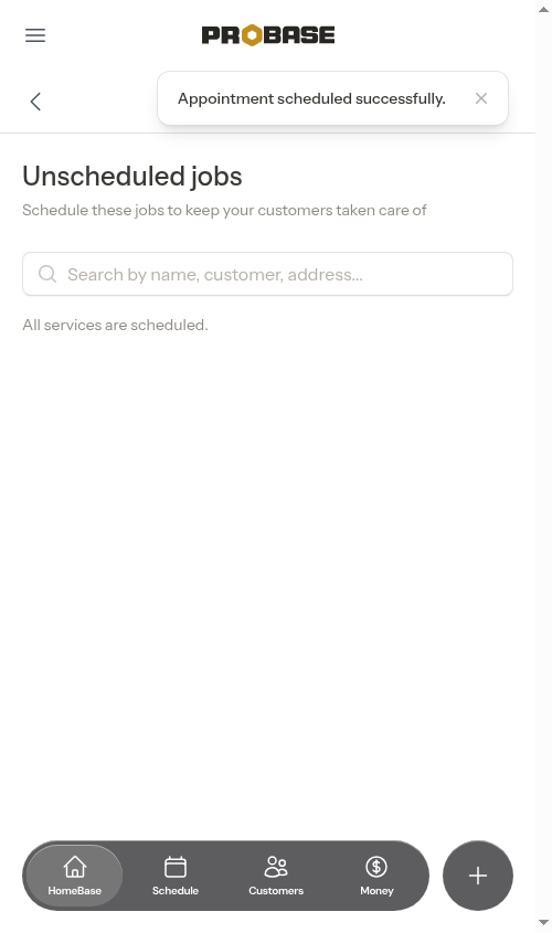 After scheduling a job