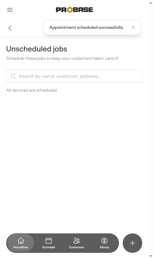 After scheduling a job