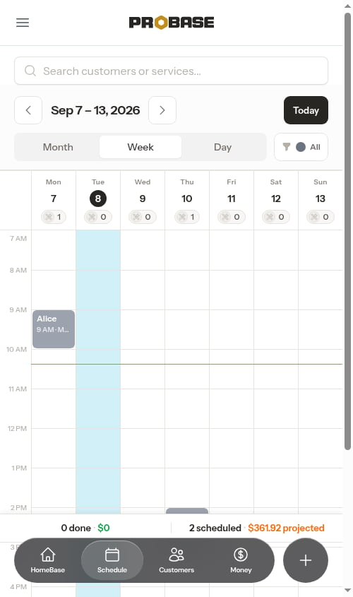 Week time grid