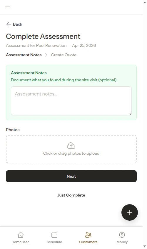 Assessment notes step