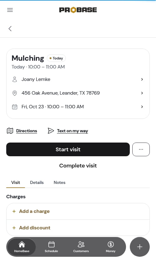 The stop page opened from the next-stop row