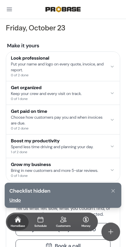 The Checklist hidden message with Undo