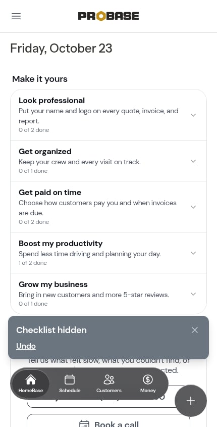 The Checklist hidden message with Undo