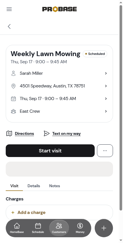 A visit scheduled for a future day
