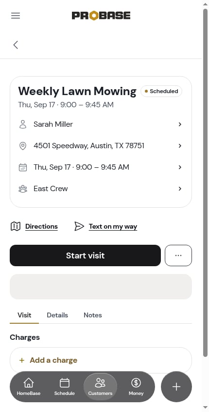 A visit scheduled for a future day