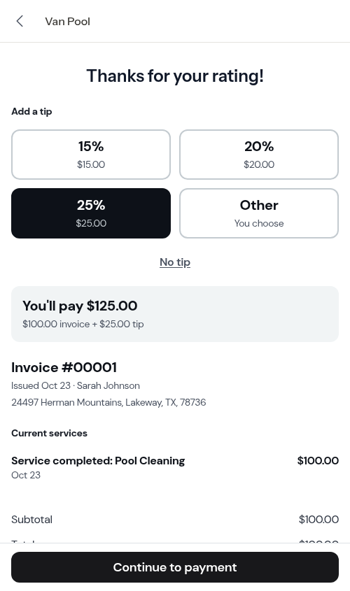 Choosing a tip without rating again
