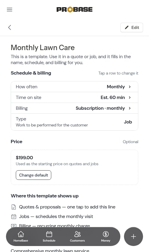 A subscription service in the catalog