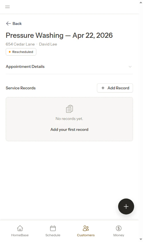 Rescheduled appointment detail