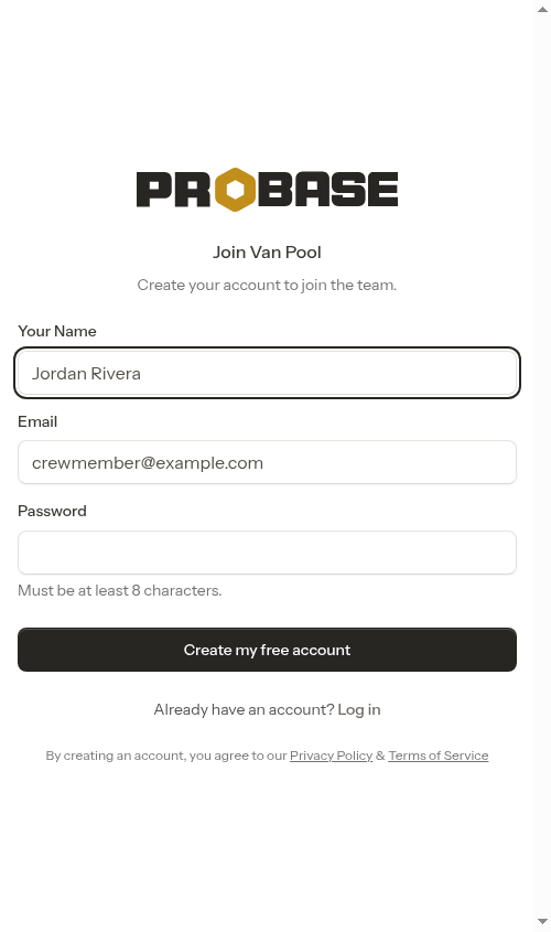 The pre-filled join screen