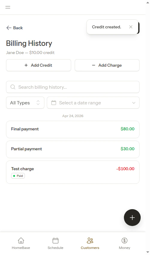 Charge paid after full coverage