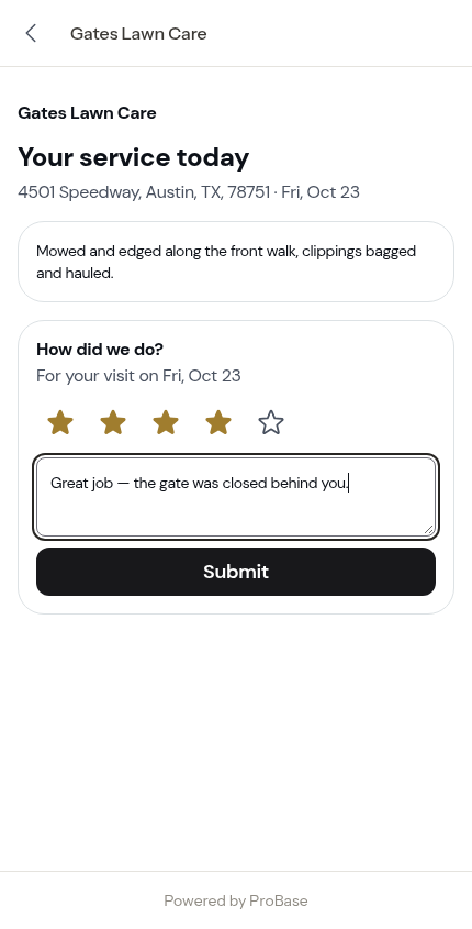 Choosing stars and writing a comment
