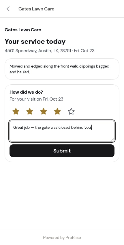Choosing stars and writing a comment