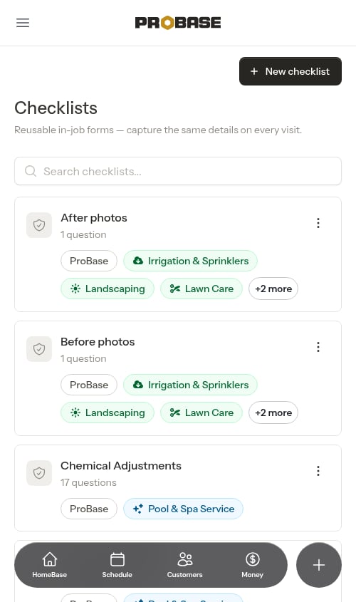 Trade chips capped at three on the Checklists library