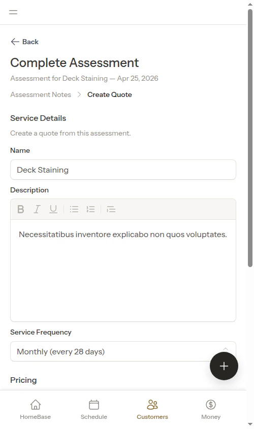 Quote form pre-filled
