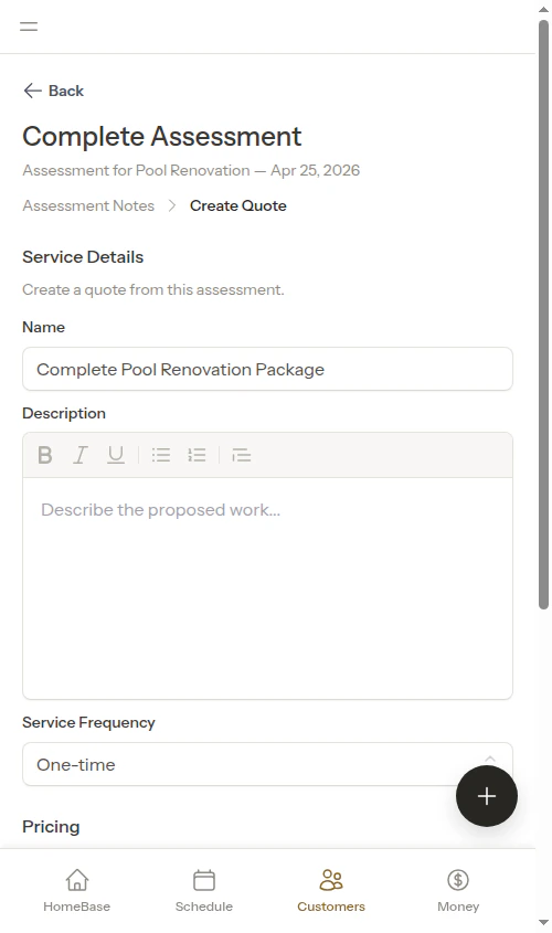 Customized quote form