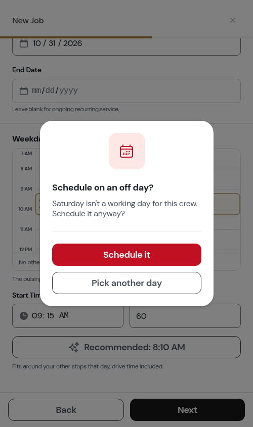 The off-day question on the schedule step