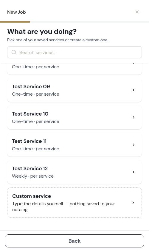 Scrolled to the bottom of a long service list
