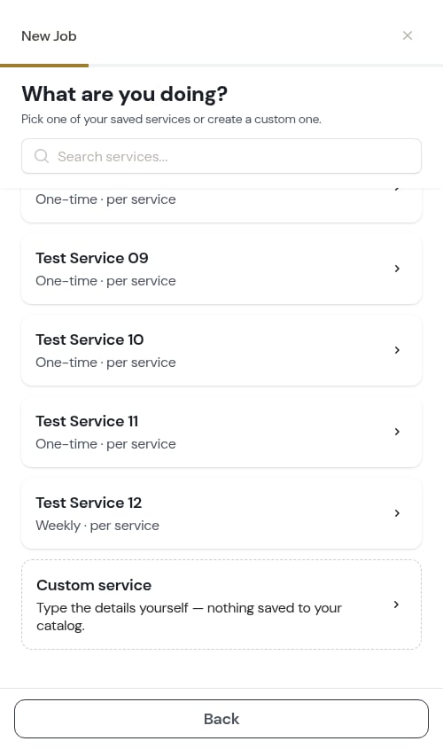 Scrolled to the bottom of a long service list