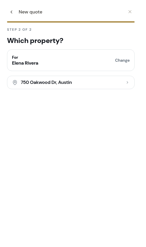 Property step with the customer already known